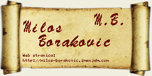 Miloš Boraković vizit kartica